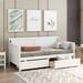 Twin Size Storage Sofa Bed Twin Daybed with 2 Drawers for Bedroom Living Room, White