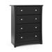 Crescent 4 Drawer Dresser (Black) - Dresser for Bedroom, Nursery Dresser Organizer