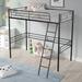 Twin Size Metal Loft Bed frame with Stairs and Safey Side Rail, 72" inch Height for more Storage space, for Teens & Student