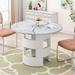 42.12"Modern Round Dining Table with Printed Marble Table Top
