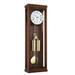 34" Walnut Brown and White Rectangular Regulator Pendulum Wall Clock