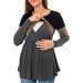 Cute Maternity Pants Womens Maternity Long Sleeve Crew Neck Color Block Nursed Tops T Shirt For Breastfeeding Pregnancy Clothes I Got The Baby Maternity Shirt