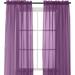 Sheer Window Treatment - 2 Piece Curtain Set with 2 inch Rod Pocket - Solid Sheer Curtain Drapes for Living Room Bedroom 40 X 84 Purple