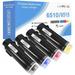 Compatible 6510 6515 Toner Cartridge (Black + Cyan + Magenta + Yellow) 4 Colors The Highest Capacity 5500 Pages & 4300