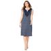 Plus Size Women's Liz&Me® Long Applique Dress by Liz&Me in Navy Lobster Geo (Size 6X)