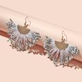 Anthropologie Jewelry | Anthro Fan Earrings | Color: Gold/Gray | Size: Os