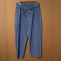 J. Crew Pants & Jumpsuits | *Nwot* J Crew Paper Bag Denim Pin Stripe Pants. Size 8. Never Worn! | Color: Blue/White | Size: 8