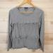 J. Crew Tops | J. Crew Women's M Ruffled Layer Tee Casual Long Sleeve Gray Knit Fabric | Color: Gray | Size: M