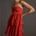 Anthropologie Dresses | Anthro Maeve Strapless Lace Mini Dress | Color: Red | Size: Sp