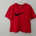 Nike Shirts | New Nike Shirt Adult Medium Red Black The Nike Tee Swoosh Logo Casual Outdoor | Color: Black/Red | Size: M