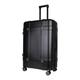 JLY Black Suitcase Large, Hard-Shell Hold Luggage with 4 Wheels for Easy Travel, Ergonomic Trolley Handle, Robust Hardshell and Wet/Dry Separation Pocket