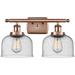 Ballston Urban Bell 18" 2 Light Copper Bath Light w/ Seedy Shade