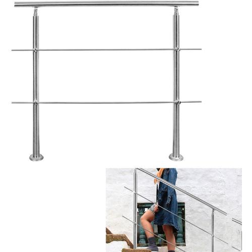 Randaco 120cm Treppengeländer Edelstahl Handlauf Geländer für Treppen Brüstung Balkon mit 2