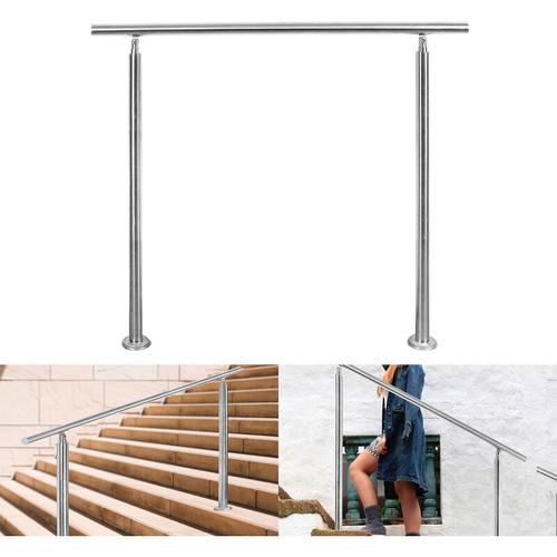 100cm Treppengeländer Edelstahl Handlauf Geländer für Treppen Brüstung Balkon mit 0 Querstreben,