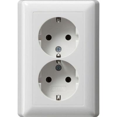 Gira - Steckdose 2-fach reinweiß glänzend up IP20 Standard 55 078003 Schutzkontakt Image