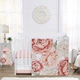 Peony Floral Garden Pink & Ivory 4 Piece Crib Bedding Set by Sweet Jojo Designs Polyester in Gray/Pink/Red | Wayfair Peony-PK-IV-Crib-4