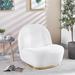 Modern Velvet Swivel Accent Chair, Swivel Barrel Chair with Gold Finish and Stainless Steel Base for Living Room Lounge Chair