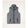 Brooks Brothers Boys Teddy Fleece Zip Vest | Heather Grey | Size Small