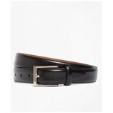 Brooks Brothers Men's Silver Buckle Leather Dress Belt | Black | Size 32