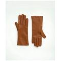 Brooks Brothers Women's Lambskin Gloves with Cashmere Lining | Medium Brown | Size 6