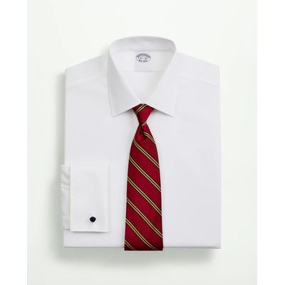Brooks Brothers Men's Stretch Supima Cotton Non-Iron Pinpoint Oxford Ainsley Collar Dress Shirt | White | Size 14½ 32