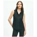 Brooks Brothers Women's Fitted Non-Iron Stretch Supima Cotton Sleeveless Dress Shirt | Black | Size 8