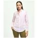 Brooks Brothers Women's Classic Fit Stretch Supima Cotton Non-Iron Bengal Stripe Dress Shirt | Pink | Size 8