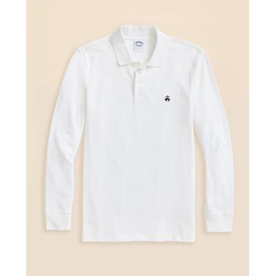 Brooks Brothers Men's Golden Fleece Stretch Supima Long-Sleeve Polo Shirt | White | Size 2XL