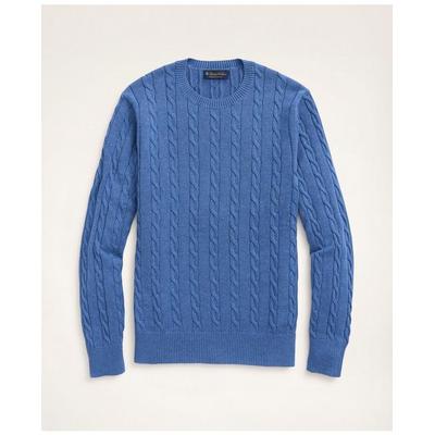 Brooks Brothers Men's Big & Tall Supima Cotton Cable Crewneck Sweater | Dark Blue Heather | Size 4X