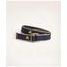 Brooks Brothers Men's Embroidered Leather Tab D-Ring Belt | Navy | Size XL