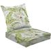 2-Piece Deep Seating Cushion Set Tropical seamless Jungle exitic flowers palm leaves Jungle vintage Outdoor Chair Solid Rectangle Patio Cushion Set