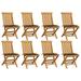 Patio Chairs with Taupe Cushions 8 pcs Solid Teak Wood