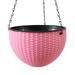 Hanging Baskets Flower Pots Artificial Rattan Plant Basket Hanging Planter with 3 Chains Hanging Buckets Plastic Resin Outdoor Plant Pot