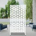 Miumaeov Outdoor Privacy Screens Decorative Privacy Screen with Stand Free Standing Decor Metal Privacy Screen for Balcony Patio Garden Backyard Porch Metal Divider
