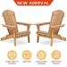 CoSoTower Wooden Outdoor Folding Adirondack Chair Set Of 2 Wood Lounge Patio Chair For Garden Garden Lawn Backyard Deck Pool Side Fire Pit Half Assembled