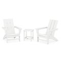 POLYWOOD Modern 3-Piece Adirondack Set with Long Island 18 Side Table in White