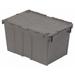 Orbis Attached Lid Container Gray Solid HDPE FP13 Gray
