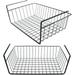 NOGIS 2 Pack Black Under Shelf Wire Basket Hanging Storage Baskets Under Cabinet Add-on Storage Racks Slide-in Baskets Organizer for Kitchen Pantry Desk Bookshelf