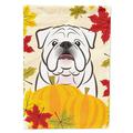 Carolines Treasures BB2026CHF White English Bulldog Thanksgiving Flag Canvas House Size Large multicolor