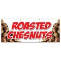 36 x96 ROASTED CHESTNUTS BANNER SIGN cooked open flame snack nuts peanuts food