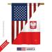 Breeze Decor 08379 US Polish Friendship 2-Sided Vertical Impression House Flag - 28 x 40 in.