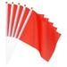 Uxcell Red Flag Stick Hand Held Small Mini DIY Flag 8.2 Inch x 5.5 Inch for Festival Celebration Pack of 25