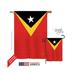 Breeze Decor 08332 East Timor 2-Sided Vertical Impression House Flag - 28 x 40 in.