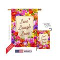 Breeze Decor 00055 Welcome Live Laugh Love 2-Sided Vertical Impression House Flag - 28 x 40 in.