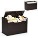 Kids Toy Box Wooden Flip-top Storage Chest Bench W/ Cushion Safety Hinge