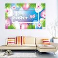 Sehao Easter Banner Holiday Decorations Egg Bunny Flag Background Cloth Holiday Party Photo Background Flags_ Banners Accessories Dark Blue One Size