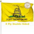 DANF Double Sided Dont Tread On Me Gadsden Flag 3x5 ft Heavy Duty 3 Ply Durable Polyester Tea Party Flag with Vibrant Print/4 Rows Hemming/Brass Grommets