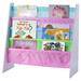 4 Tiered Colorful Lined Kids Sling Magazine Book Rack