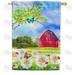 America Forever Spring Farm House Flag 28 x 40 inches Double Sided Happy Summer Rustic Butterflies Daisy Flower - Seasonal Yard Lawn Outdoor Decorative Summer Spring House Flag