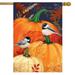 Pumpkins and Chickadees Fall House Flag Autumn Birds 28 x 40 Briarwood Lane